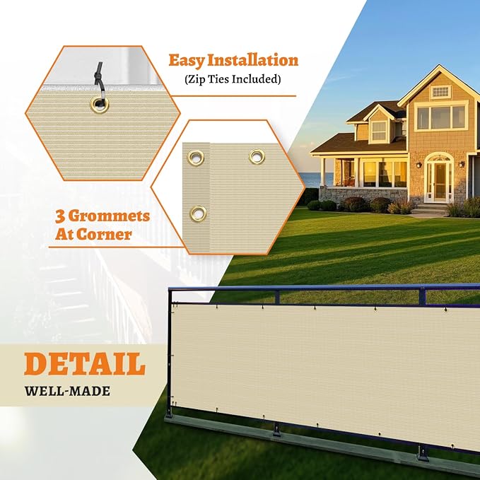 2.5' x 84' Balcony Privacy Screen Fence Cover - Image 5