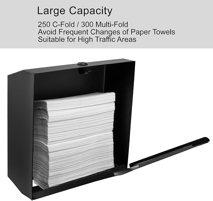 Commercial Paper Towel Dispenser Wall Mount, Tri-fold/Multi-fold/C-Fold - Image 3