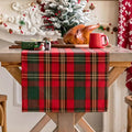 Red Green Gold Plaid Christmas Table Runner, Winter Holiday Table Runners 72 by AQOTHES
