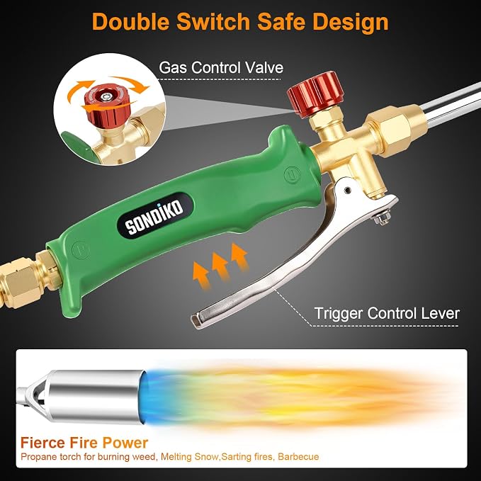 Sondiko Powerful Weed Burner, Propane Torch High Output Weed Torch - Image 3