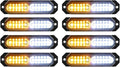 ASPL 8pcs Sync Feature Ultra Slim 12-LED Surface Mount Flashing Strobe Lights by ASPL