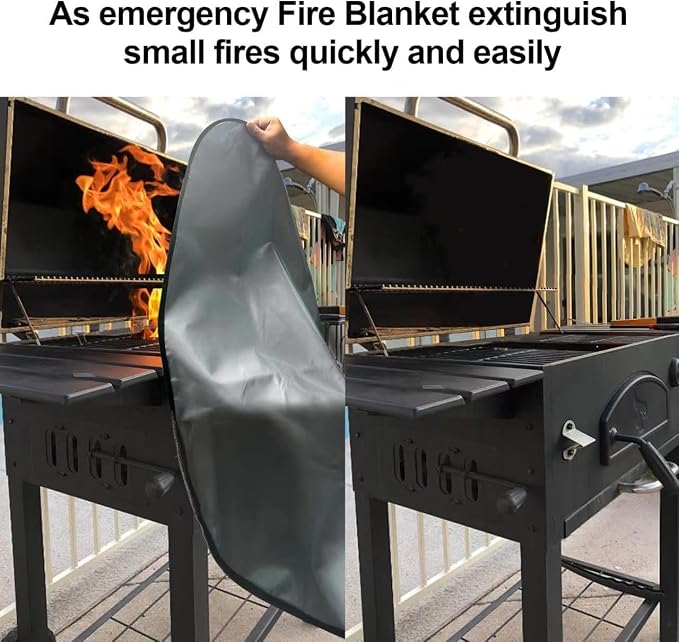 UBeesize 38" Heavy Duty Grill Mat & Fire Blanket, 2000°F Heat Resistant - Image 6