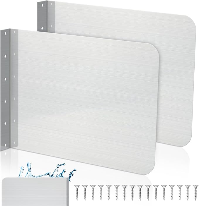 Therwen 2 Pcs Stainless Steel Side Splash Guard by Therwen