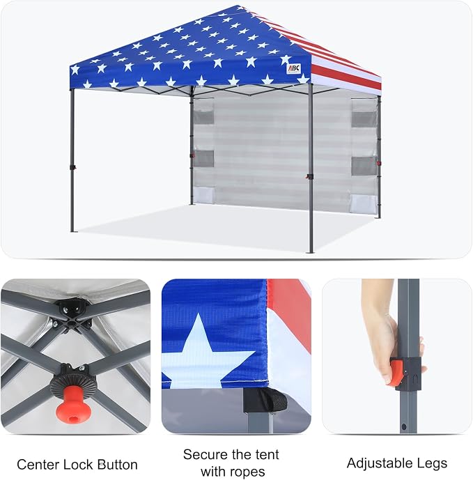ABCCANOPY Pop Up Canopy with Sidewall, 10x10 Outdoor Canopy Tent with Storage - Image 6