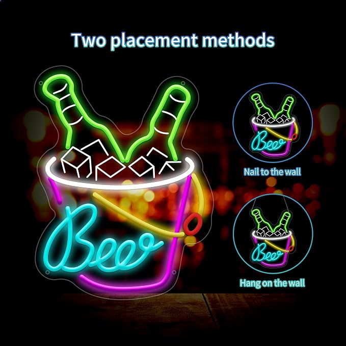 Beer Neon Sign for Wall Decor Dimmable Beer Neon Signs Bar Led Sign for Man - Image 4