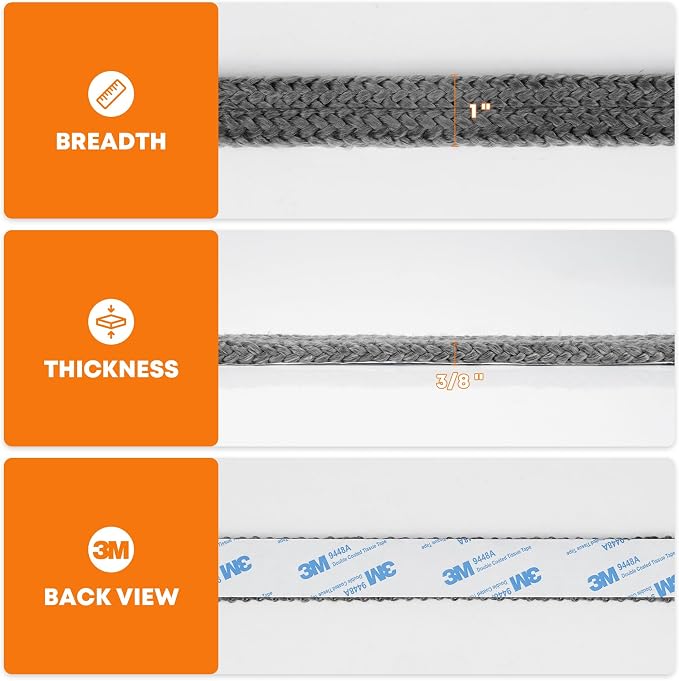 Stanbroil Stove Gasket Tape, 5/8" Width, 1/8" Thick, High Temperature - Image 3