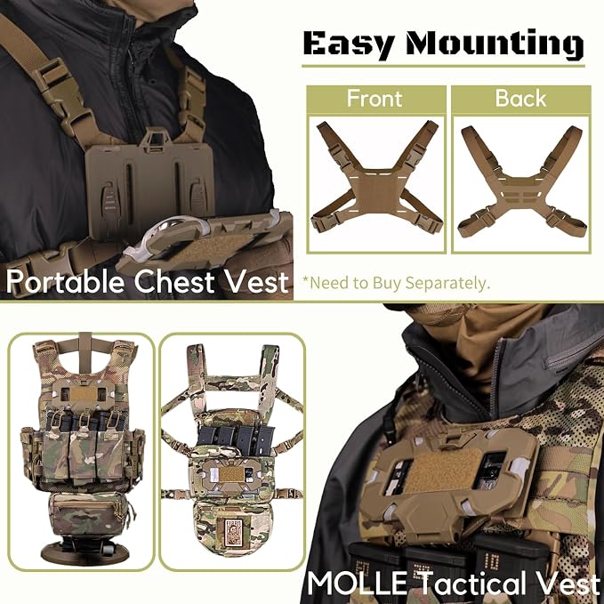 Let Me Be Tactical Plate Carrier Molle Phone Carrier Vest Attachments, Outdoor - Image 6