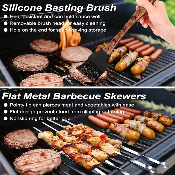 POLIGO 22PCS Heavy Duty BBQ Grill Accessories Set, Non-Slip Grill Tools - Image 6