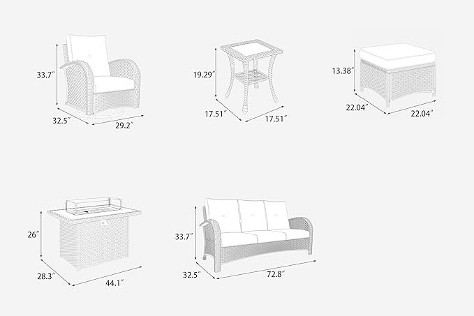 LayinSun 7 Pieces Outdoor Patio Furniture Set - Image 9