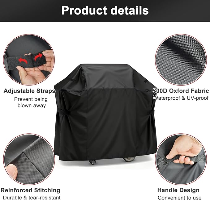 LBTING Grill Cover, 44-inch Heavy Duty 300D Oxford Waterproof Windproof UV - Image 3