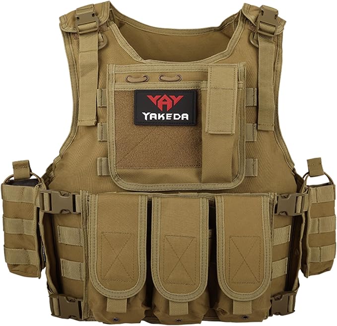 YAKEDA Adjustable Tactical Airsoft Training Vest | Camping, Gift by vAv+YAKEDA