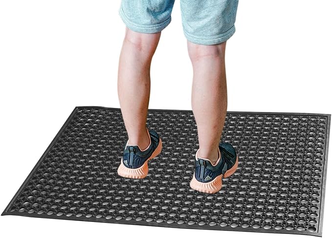 Outdoor Rubber Mat Kitchen Anti-Fatigue Floor Mats Restaurant Bar Floor Mat New by Wizgree