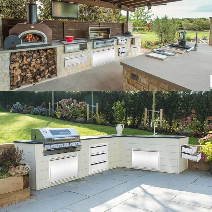 Extra-Larger 30" W Outdoor Kitchen Drawer Stainless Steel BBQ Single Drawer - Image 6