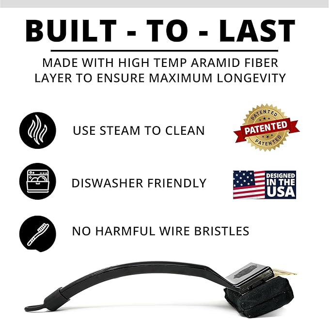 Grill Brush with Replaceable Steam Cleaning Head, Bristle-Free, Polypropylene