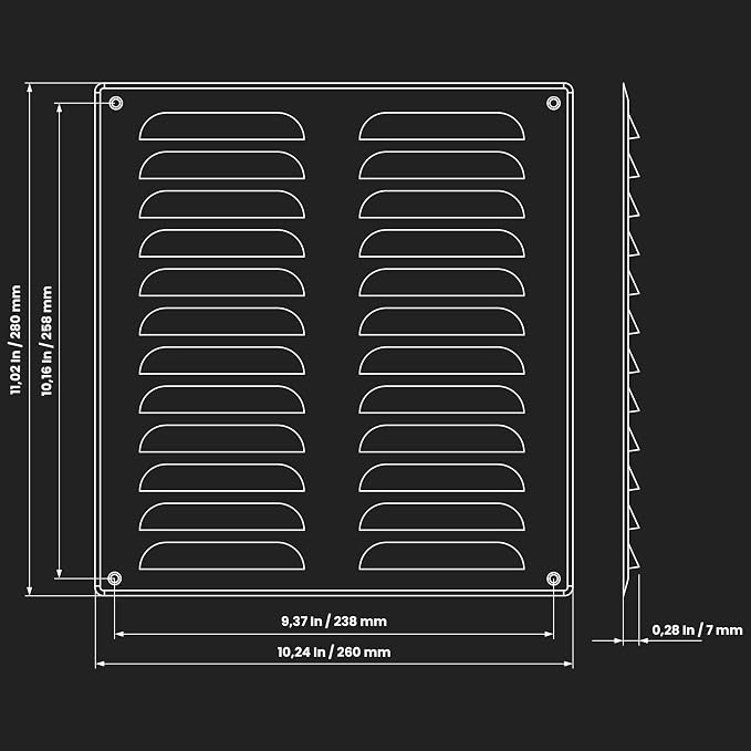 Repa Market 10" x 11" Inch Aluminum Vent Cover – Rustproof Wall and Ceiling - Image 2