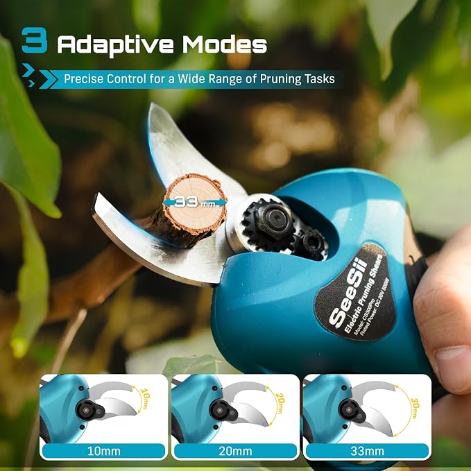 SEESII Mini Chainsaw & Pruning Shears: 6" Electric Saw Brushless & 1.3" Pruner - Image 7