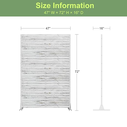 Casaphoria 72" H x 47" W Metal Outdoor Privacy Screen, Freestanding Decorative - Image 7