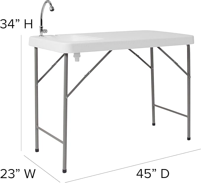 Flash Furniture Wesley 4' Portable Fish Cleaning Table - Image 3