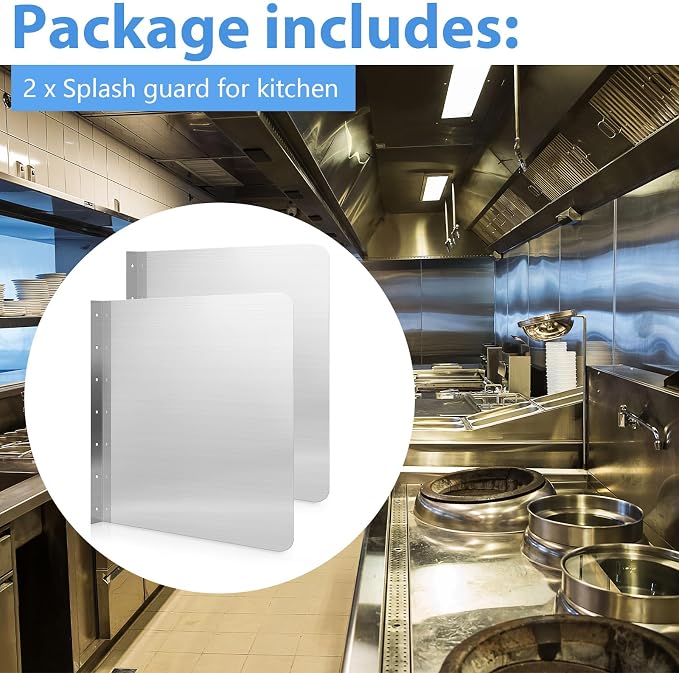 Therwen 2 Pcs Stainless Steel Side Splash Guard - Image 3