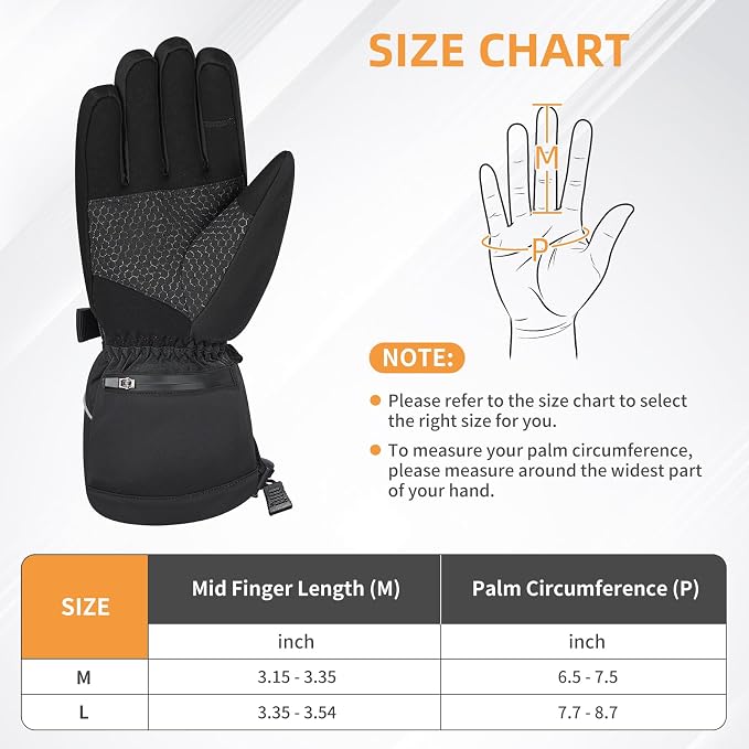 Rechargeable Heated Gloves for Men Women, Waterproof Touchscreen Winter Hand - Image 5