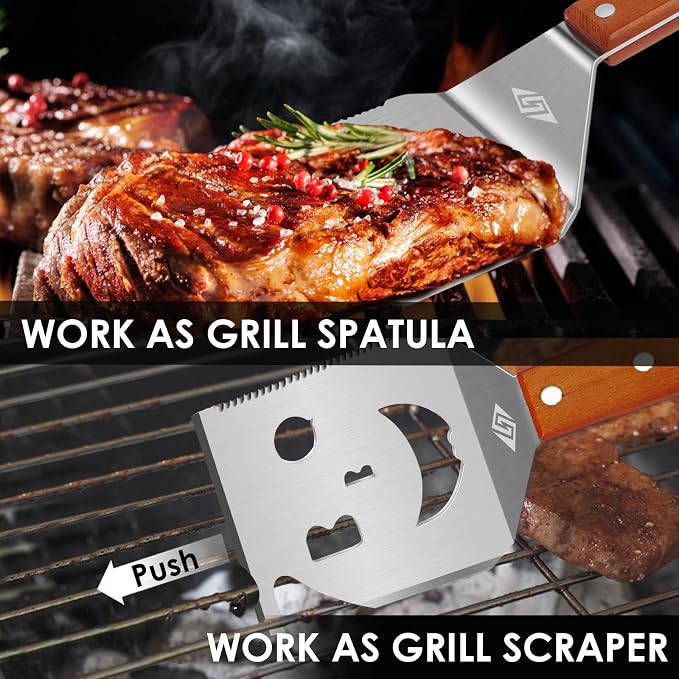 Grill Spatula for Outdoor Grill, 7-in-1 BBQ Spatula for Grill, 17 Inch Long - Image 3