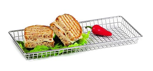 G.E.T. 4-835809 Metal Rectangular Wire Serving Tray Stainless Steel Wire - Image 3