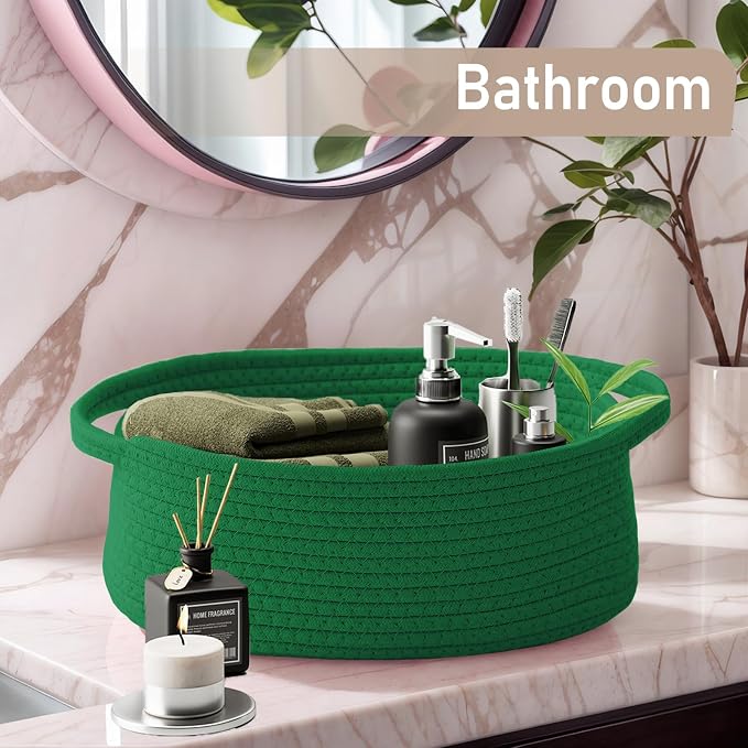 Woven Basket, Small Rope Storage Bin - Image 8