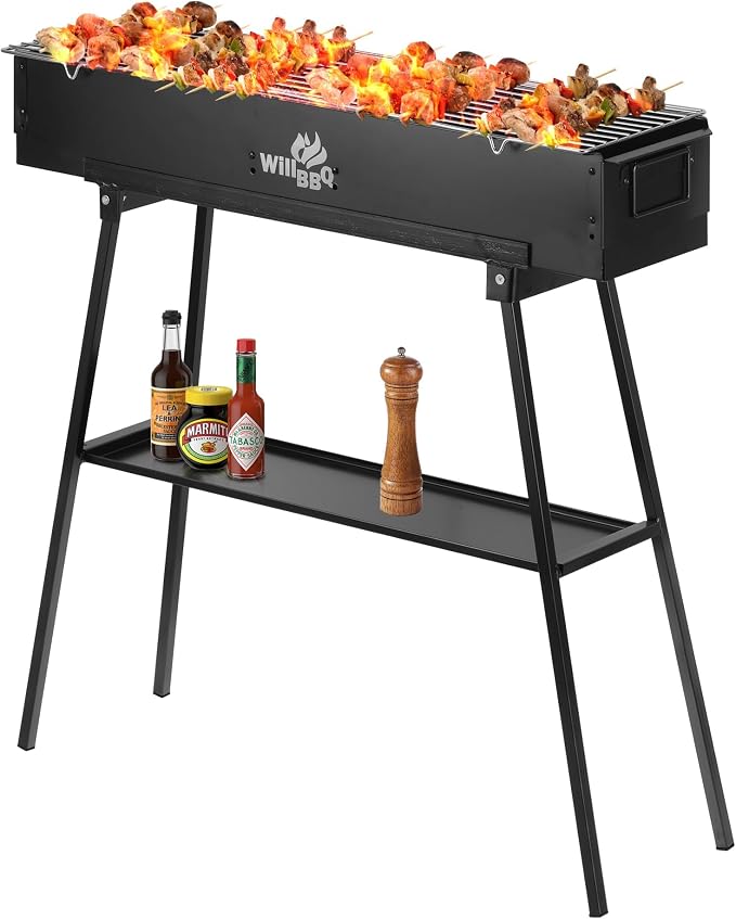 WILLBBQ Charcoal Grills Commercial Quality Portable Hibachi BBQ Folded Camping by WillBBQ