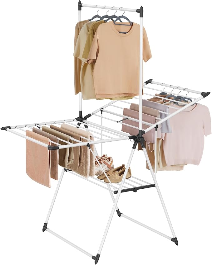 SONGMICS Clothes Drying Rack, Foldable 2-Level Laundry Drying Rack, by SONGMICSbySONGMICSHOME