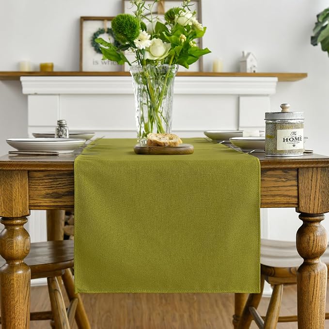 Artoid Mode Green Table Runner, Seasonal Summer Fall Washable Kitchen Dining - Image 7