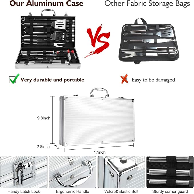 Grill Set, Grilling Gifts for Men, Tongs &Skewers, Smoker Accessories for - Image 2