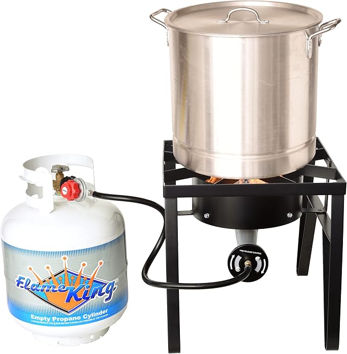 Flame King Heavy Duty 200K BTU, 0-20 PSI, Propane Gas Single Burner Bayou - Image 9
