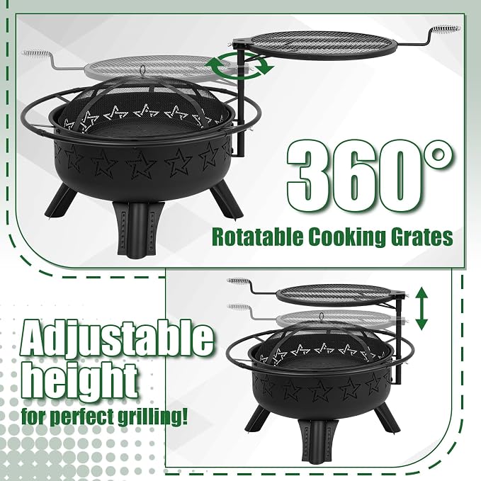 31" 2-in-1 Wood Burning Fire Pit - Image 3