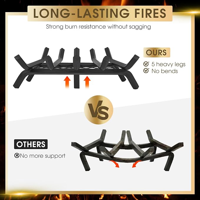 G GOOD GAIN Fireplace Grate - Image 5