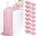 8 Packs Cheesecloth Table Runner 10FT Long Boho Gauze Fabric Table Runner by Lamshionow