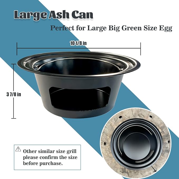 KAMaster Ash Can with Folding Handle Compatible with Large Big Green Egg - Image 2