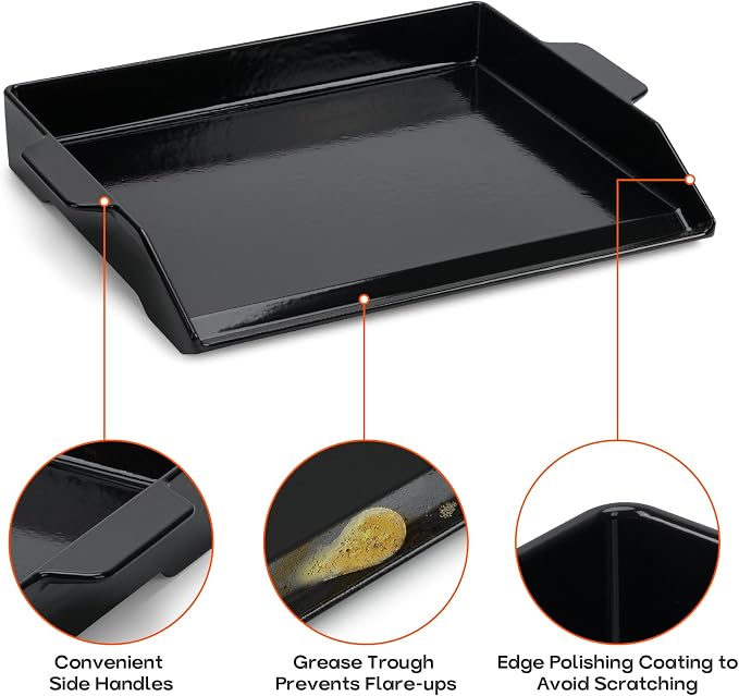 Onlyfire Universal Enamelled Cast Iron Cooking Griddle, Nonstick Coating - Image 3