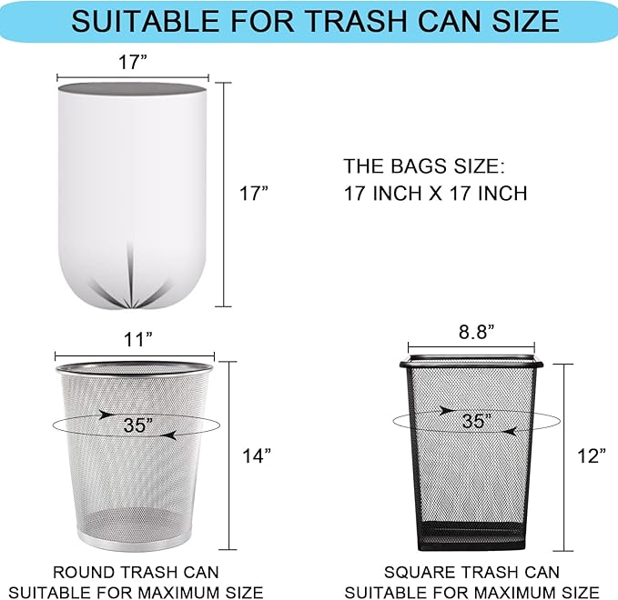 1.2 Gallon Small Trash Bags, 4.5 Liter Trash Can Liners Garbage Bags - Image 2