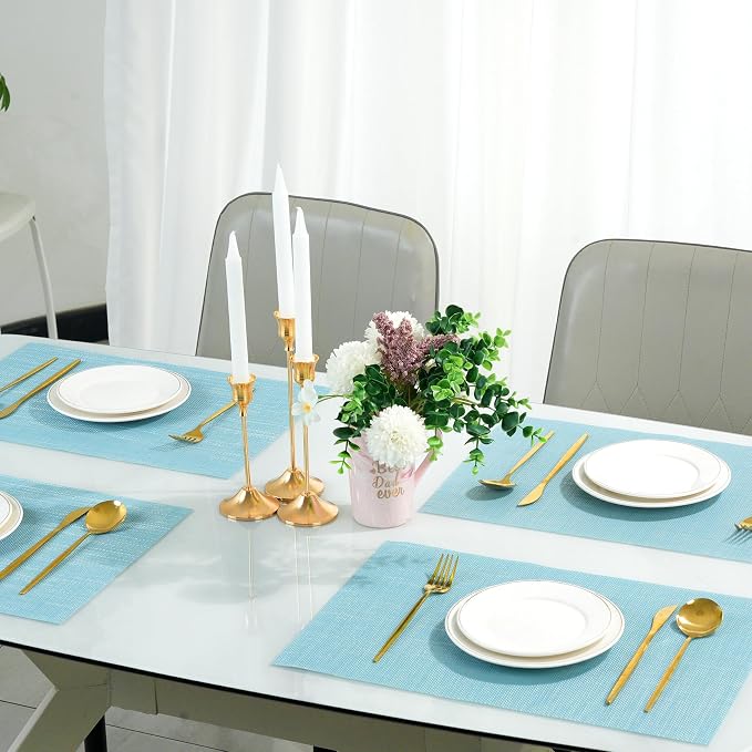 Placemats Set of 12，Non-Slip PVC Weave Table Mats Easy to Clean，Heat Resistant - Image 5