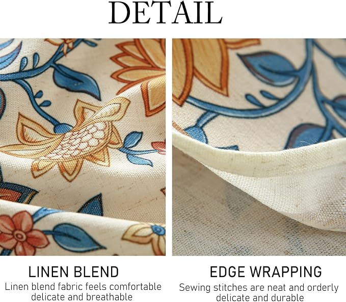 ISAENNE SAENNE Designer Bohemian Floral Extra Long TableclothRectangle - Image 5