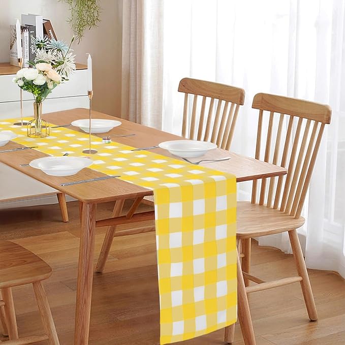 Fabric Checkered Table Runner 12 Pack Waterproof Gingham Table Runner 14W x - Image 6