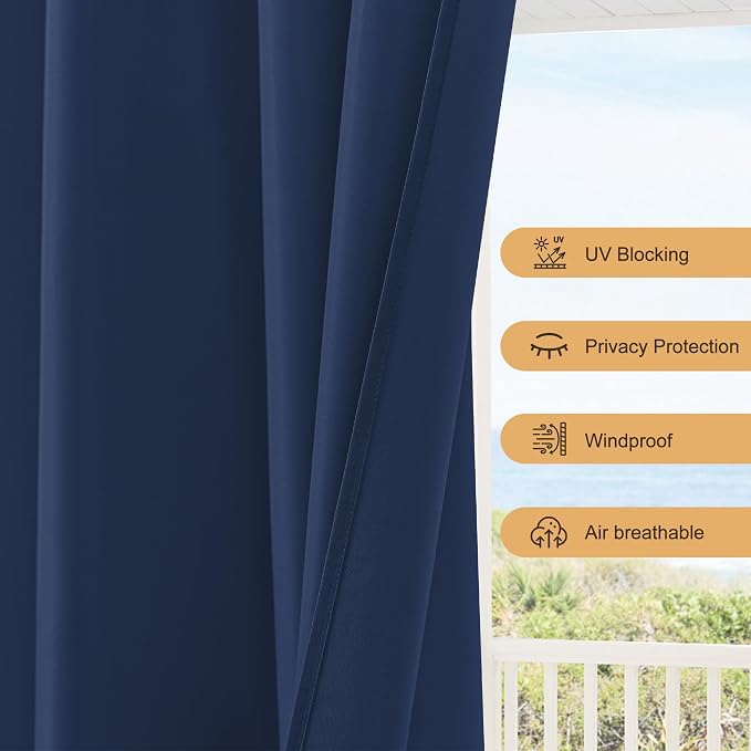 HolidayIdeas Waterproof Patio Outdoor Curtains - Image 4