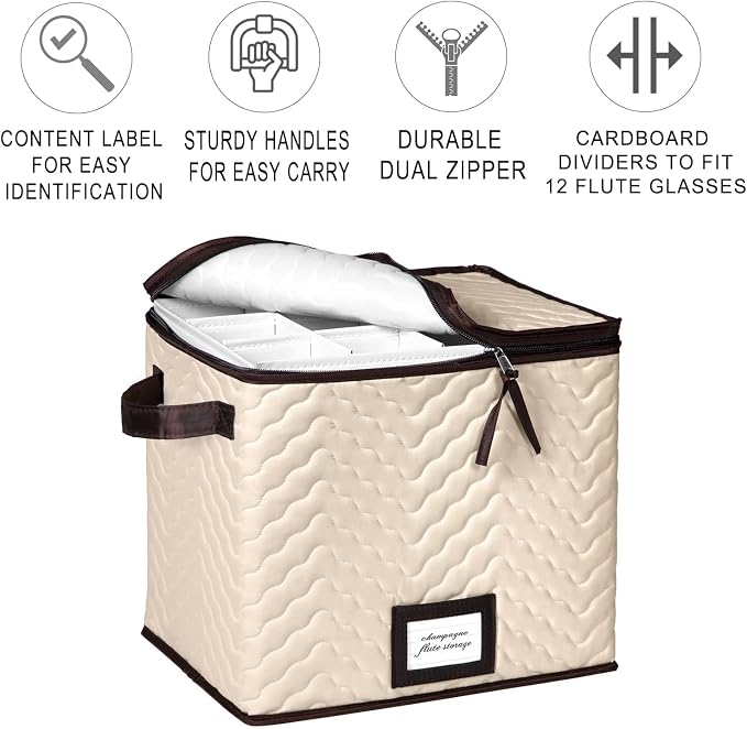 Wine Glass Storage Box with Dividers - Image 4
