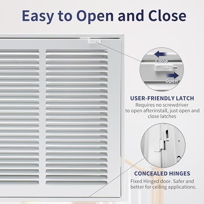18"W x 12"H Steel Return Air Filter Grille - Image 4