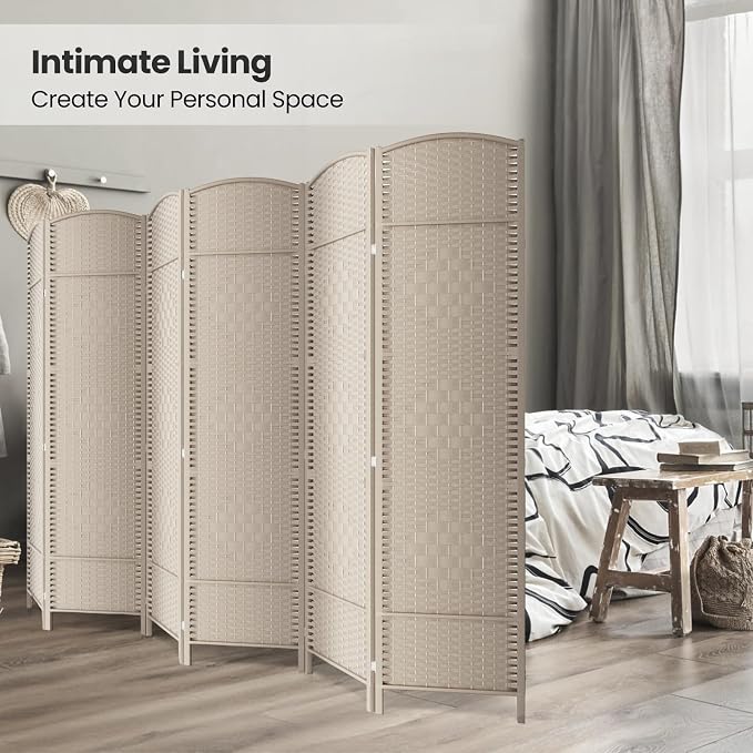 6 Panel Room Divider, 6Ft Folding Privacy Screen, Tall - Image 4