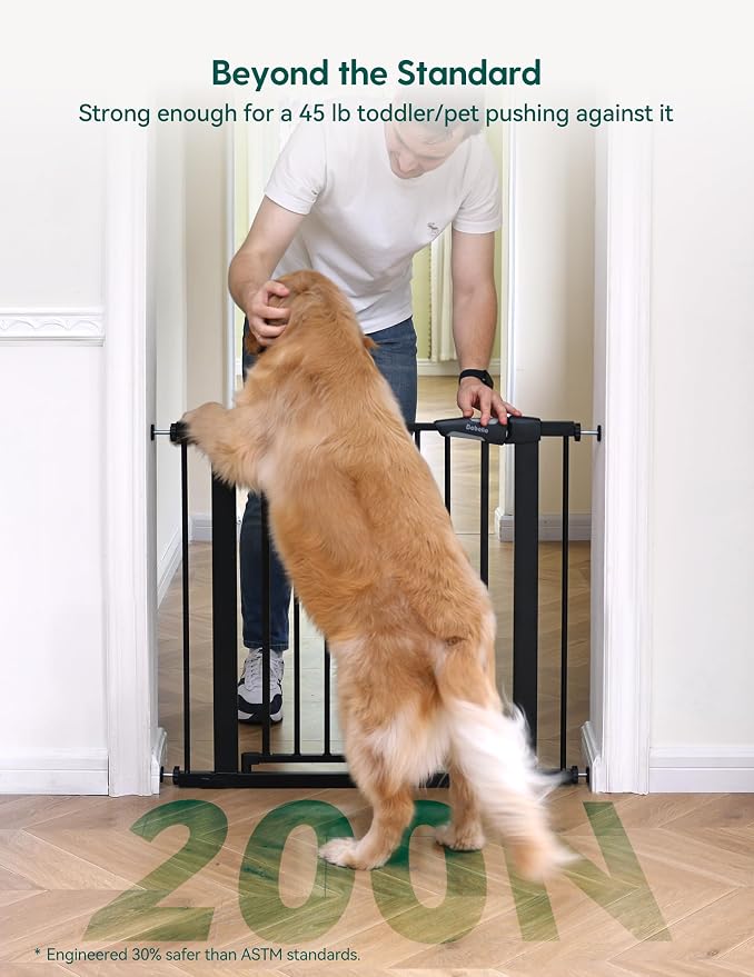 BABELIO Extra Wide Baby/Dog Gate PressGuard P7, 29-55" Auto Close - Image 2