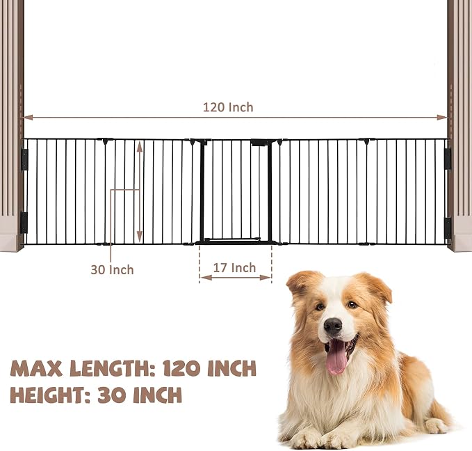 AUXSOUL 118" Wide Baby Gate Metal Safety Playpen - Image 3