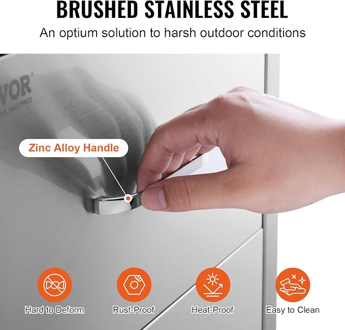 VEVOR Outdoor Kitchen Cabinets 14W x 14.3H x 23D Inch, BBQ Island Drawers - Image 6
