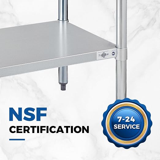 Profeeshaw Stainless Steel Prep Table NSF Commercial Work Table - Image 6
