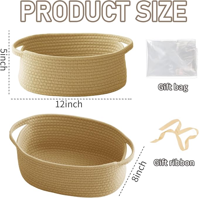 Woven Basket, Small Rope Storage Bin - Image 2